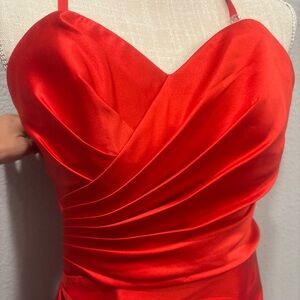 Ashley & Justin Bridesmaid Prom Red Gown Trumpet Mermaid Sz 6